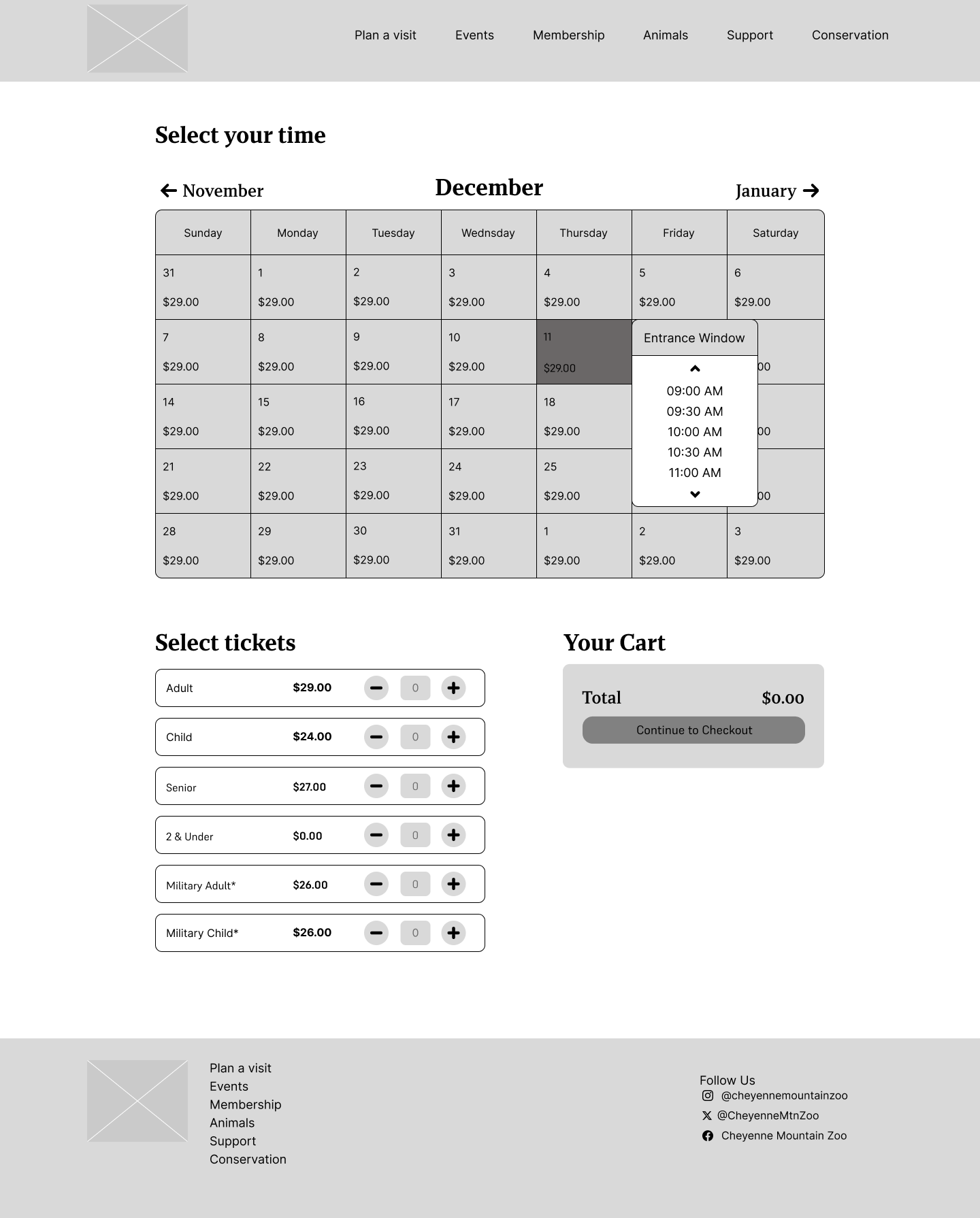 Mid-fidelity Ticket Selector 1